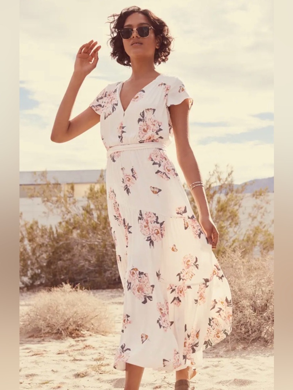 FREE PEOPLE “All I Got” Floral Tiered Maxi Dress